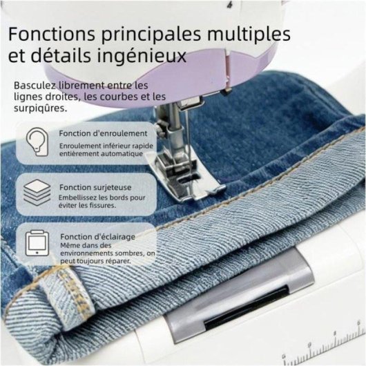 Machine a coudre Nobrand Multifonction Double Aiguille Violet 6 V