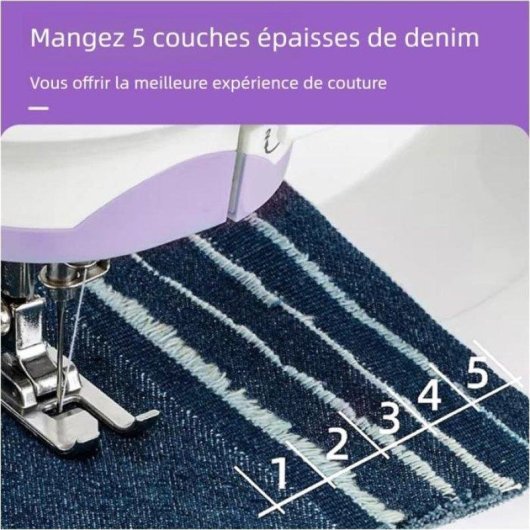 Machine a coudre Nobrand Multifonction Double Aiguille Violet 6 V