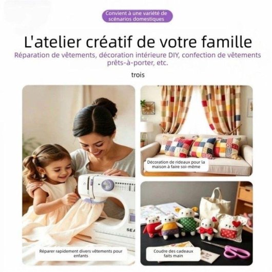 Machine a coudre Nobrand Multifonction Double Aiguille Violet 6 V