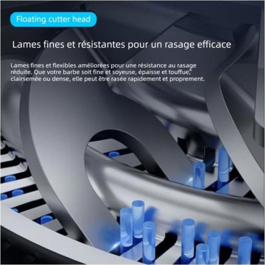 Rasoir Visage Nobrand Sans Fil 60min Sec et Humide 3 Têtes Charge Rapide