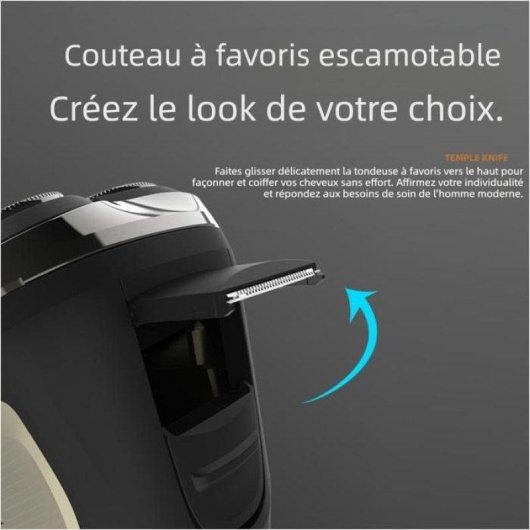 Rasoir Visage Nobrand Sans Fil 60min Sec et Humide 3 Têtes LED