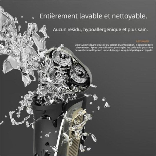 Rasoir Visage Nobrand Sans Fil 60min Sec et Humide 3 Têtes LED