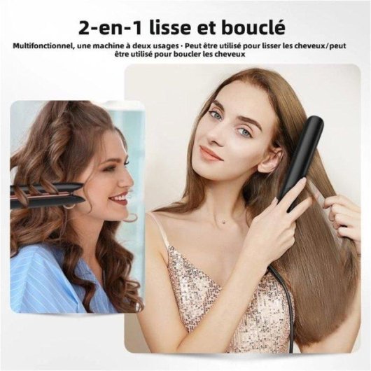 Lisseur Céramique Tourmaline 2-en-1 Nobrand 220ºC 6 Réglages Ionique Noir