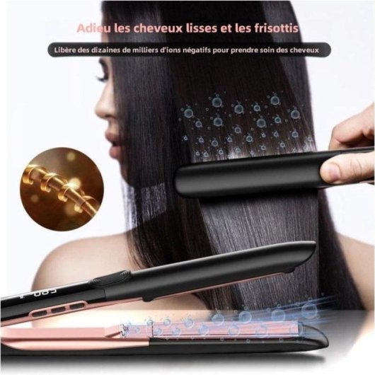 Lisseur Céramique Tourmaline 2-en-1 Nobrand 220ºC 6 Réglages Ionique Noir