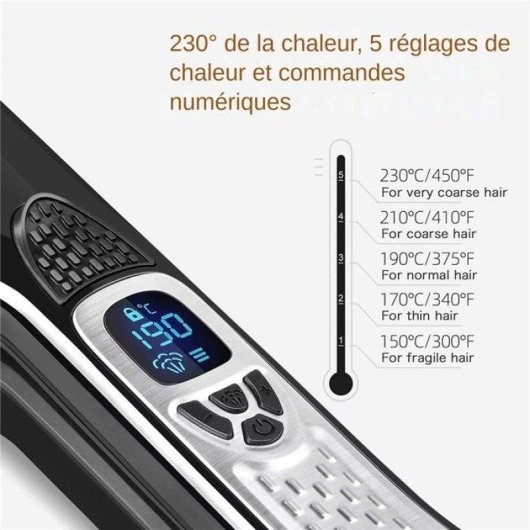 Lisseur Céramique Tourmaline Kératine Nobrand 230ºC Plaques Larges Noir
