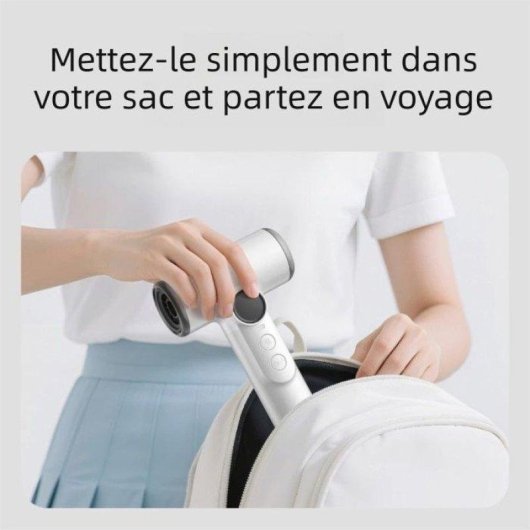 Sèche-cheveux Sans Fil Nobrand 15600 mAh 200W 100 Niveaux 3 Vitesses Blanc