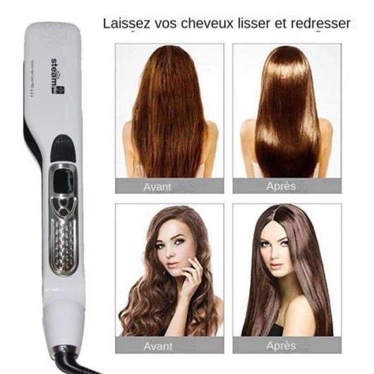 Lisseur Vapeur Céramique Tourmaline Nobrand 230ºC 5 Réglages Plaques larges Noir
