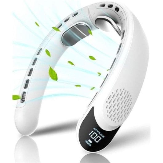 Mini Ventilateur de Cou Sans Pales Nobrand 4000mAh 3 Vitesses USB Blanc