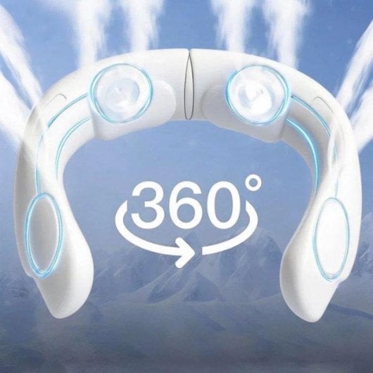 Mini Ventilateur de Cou Sans Pales Nobrand 4000mAh 3 Vitesses USB Blanc