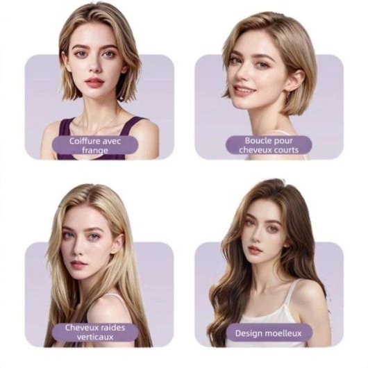 Lisseur Céramique Sans Fil Nobrand 220ºC 7 Niveaux Voyage Rose