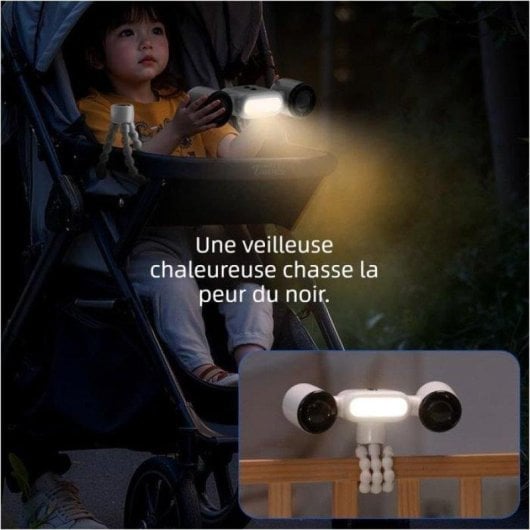 Mini Ventilateur Portable Nobrand Double Tête 3 Vitesses LED USB Blanc