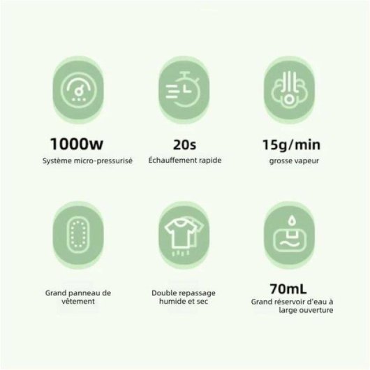 Defroisseur Portable Nobrand 1000 W vert