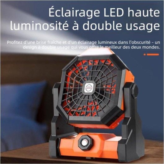 Mini Ventilateur Portable Nobrand 4000 mAh LED USB Silencieux Orange