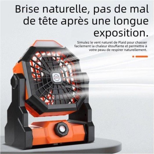 Mini Ventilateur Portable Nobrand 4000 mAh LED USB Silencieux Orange