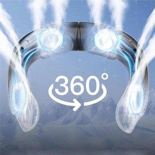 Mini Ventilateur de Cou Sans Pales Nobrand 4000mAh 3 Vitesses Oscillation USB Noir