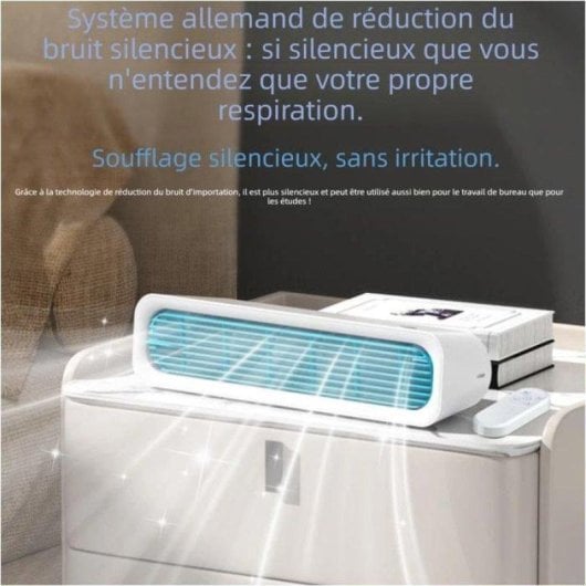 Ventilateur de Bureau Sans Pales Nobrand 3 Vitesses Oscillation Télécommande USB Batterie 6000mAh Blanc