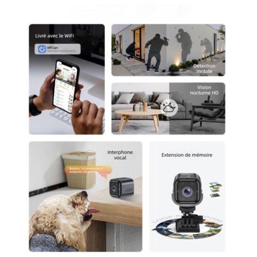 Caméra de surveillance Nobrand Vision Nocturne Intérieure et Extérieure Batterie