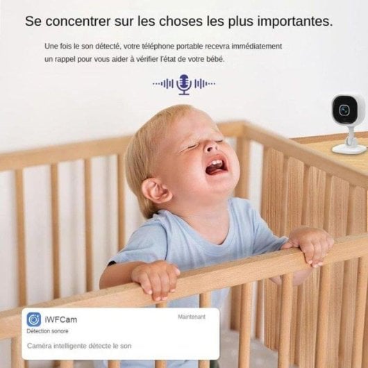 Caméra de surveillance Nobrand 1080P Vision Nocturne Intérieure Audio Bidirectionnel Giro 360°