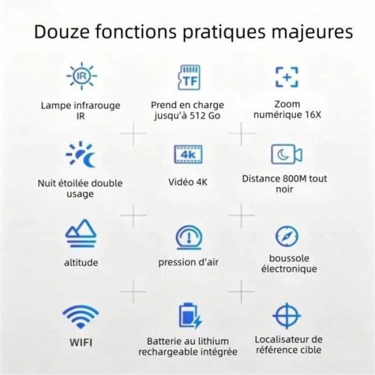 Visor nocturne numérique Nobrand 4k 16x écran 2,4" Wifi stabilisation