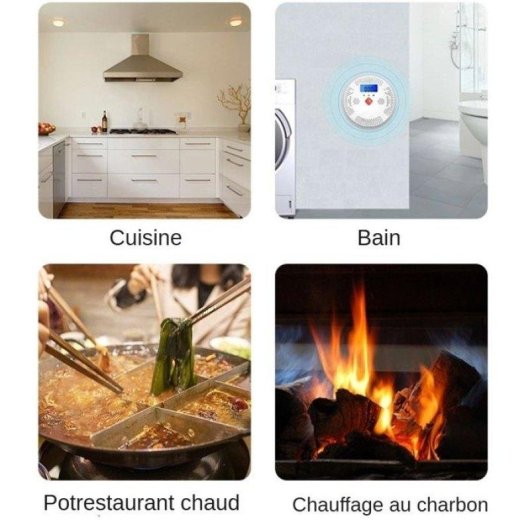 Détecteur de monoxyde de carbone Nobrand WiFi Portable Alarme 24h
