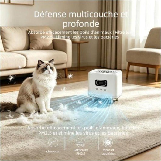 Purificateur d'air Nobrand Ionisateur UV WiFi Silencieux 21-30 m2