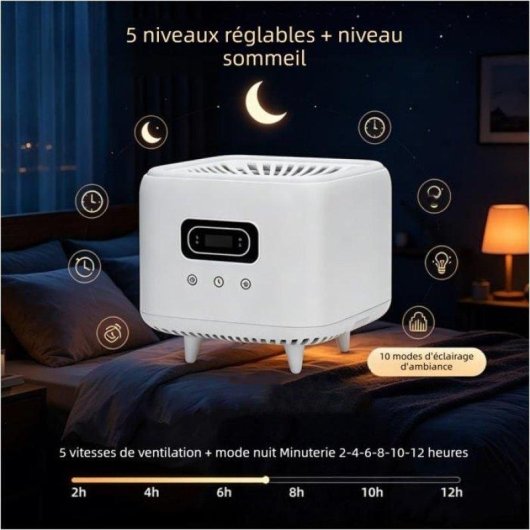 Purificateur d'air Nobrand Ionisateur UV WiFi Silencieux 21-30 m2