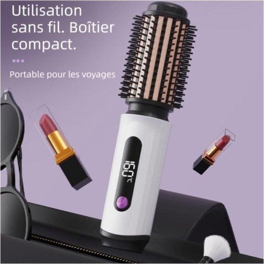 Lisseur Boucleur Céramique Nobrand 60W 3 Températures 31 mm Compact USB Blanc