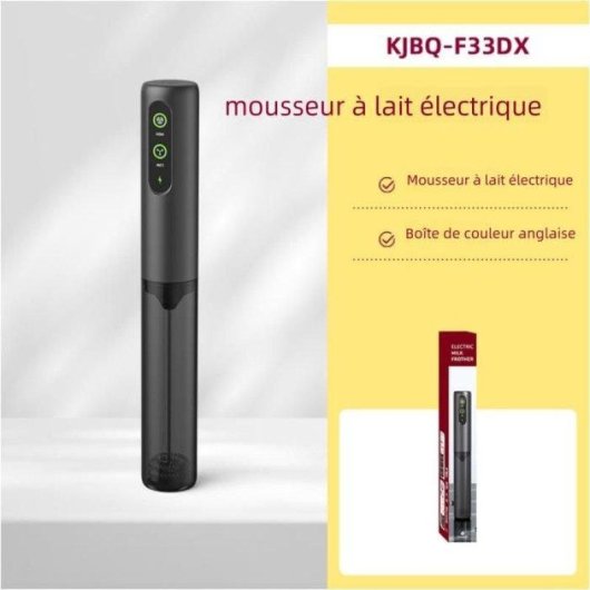 Mousseur de lait electrique portable Nobrand 2 vitesses USB-C Noir
