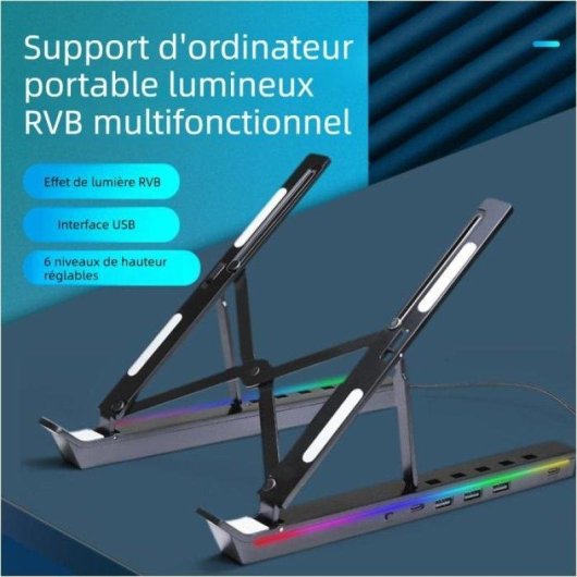 Support pour ordinateur portable Nobrand RGB pliable