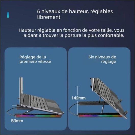 Support pour ordinateur portable Nobrand RGB pliable