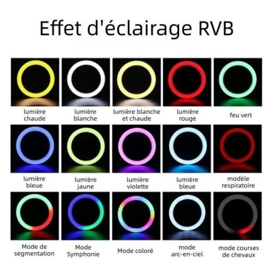 Lumiere annulaire Nobrand RGB Ra95+ 50 W USB 33 cm