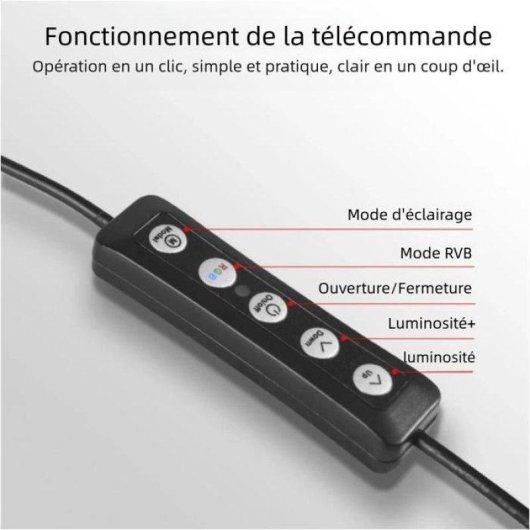 Lumiere annulaire Nobrand RGB Ra95+ 50 W USB 33 cm