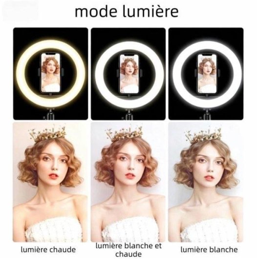 Lumiere annulaire Nobrand RGB Ra95+ 50 W USB 33 cm