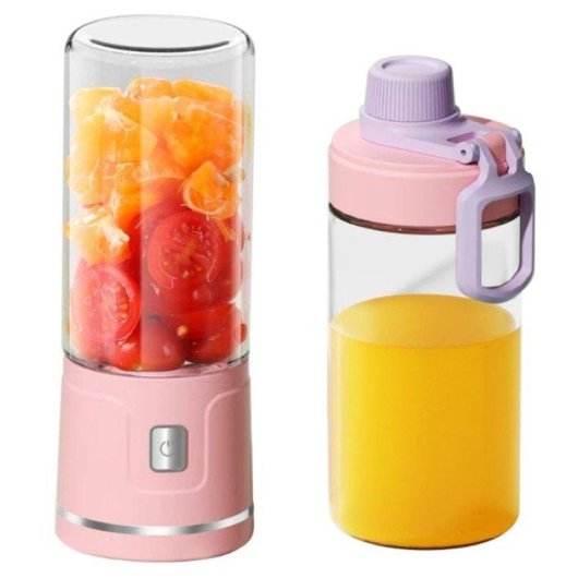 Mini Blender Nobrand Portable Rechargeable Verre 450 ml 21000 rpm Rose