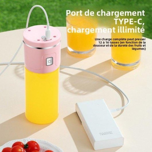 Mini Blender Nobrand Portable Rechargeable Verre 450 ml 21000 rpm Rose