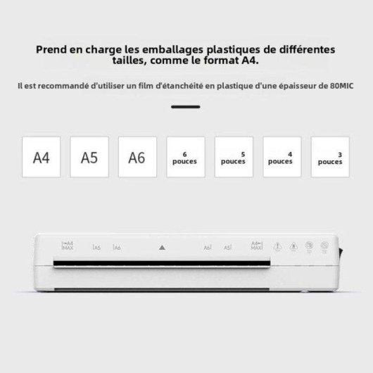 Plastifieuse Nobrand Chaud et Froid 320 mm/min Controle Intelligent Blanc