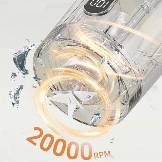 Blender Portatif Sans Fil Nobrand 600 ml 20000 rpm Ecran Tactile Blanc
