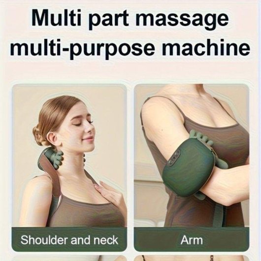 Masseur cervical biomimétique 5-en-1 infrarouge chaleur pression air Vert