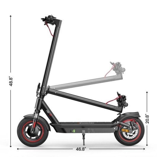 Patinete électrique iScooter i10 650W Autonomie 45km Pneus 10'' Suspension Double