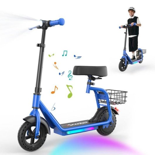 Monopattino elettrico iScooter iK7 250W Autonomia 15km Pneumatici pieni 8,5" Blu