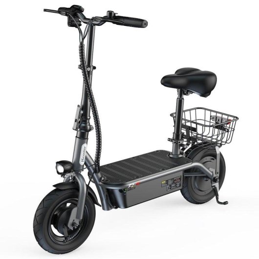 Elektrische step iScooter F2 500W Bereik 30km 10'' Luchtbanden Trommelremmen Grijs