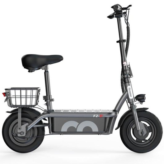 Elektrische step iScooter F2 500W Bereik 30km 10'' Luchtbanden Trommelremmen Grijs