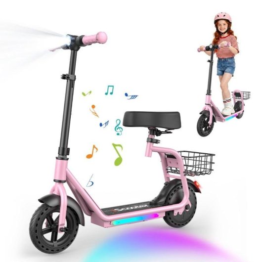 Monopattino elettrico iScooter iK7 250W Autonomia 15km Pneumatici pieni 8,5" Rosa