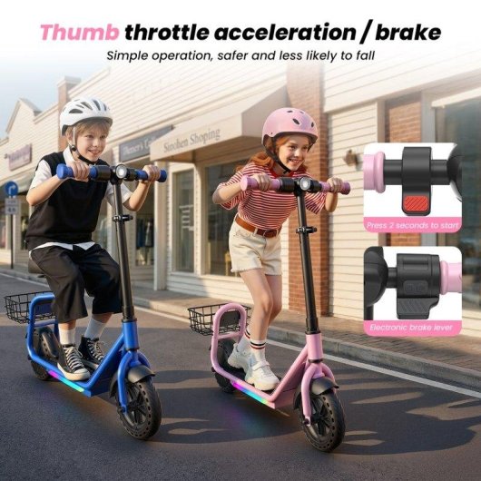 Monopattino elettrico iScooter iK7 250W Autonomia 15km Pneumatici pieni 8,5" Rosa
