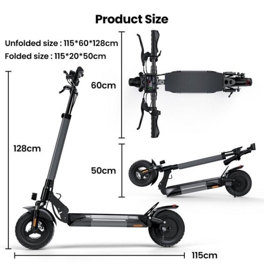 Patinete électrique iScooter W9 1000W Autonomie 45km Pneus 10'' Tout-terrain Freins disque