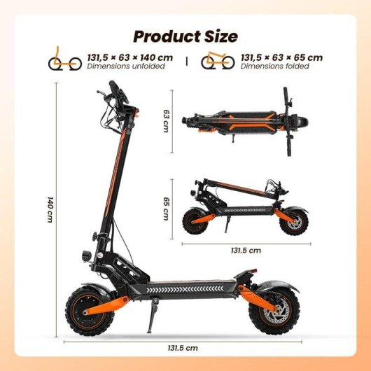 Elektrische step iScooter W12 1500W x2 Bereik 100km 11" Banden Schijfremmen Zwart