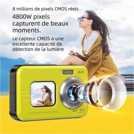 Caméra Compacte Nobrand 8MP Zoom 16x USB Double Écran Jaune
