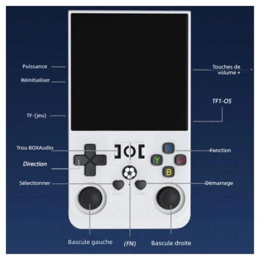 Nobrand R36S MAX Console Retro Portable Linux 128GB 20000 Jeux Blanc