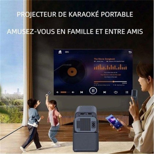 Projecteur Nobrand Full HD 1080p 2000 Lumens 130" LED DLP WiFi Bluetooth Portable