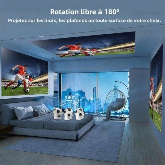 Projecteur portable Nobrand 720p 200 Lumens 100" LED DLP Compact Noir